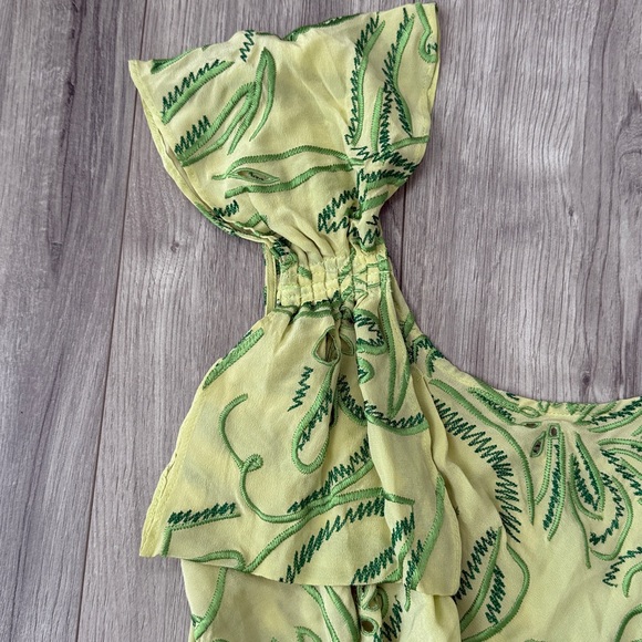 Handmade silk embroidered floral mini dress - Picture 5 of 7